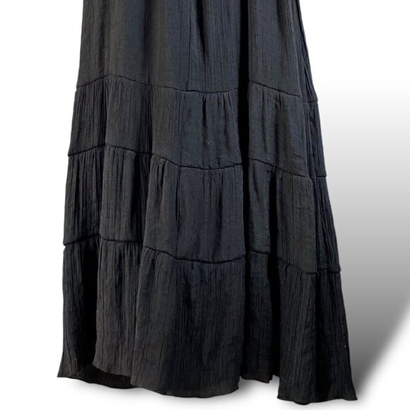 Mlle Gabrielle Maxi Dress Womens Sz L Black Sleeveless Jeweled Strappy Halter - Picture 5 of 12